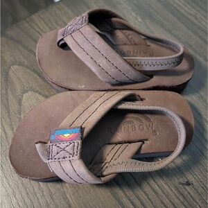 Rainbow Kids Flip Flops - Tan